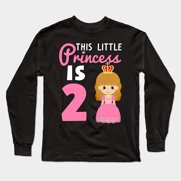 Two year old princess birthday gift Long Sleeve T-Shirt by Shirtttee